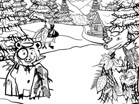 Ausmalbild_Kostüm-Party - Naturpark-Detektive