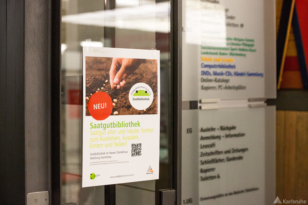 Plakat mit der Aufschrift Saatgutbibliothek